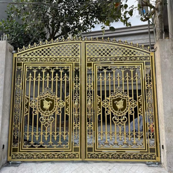 cổng nhôm đúc 2 cánh